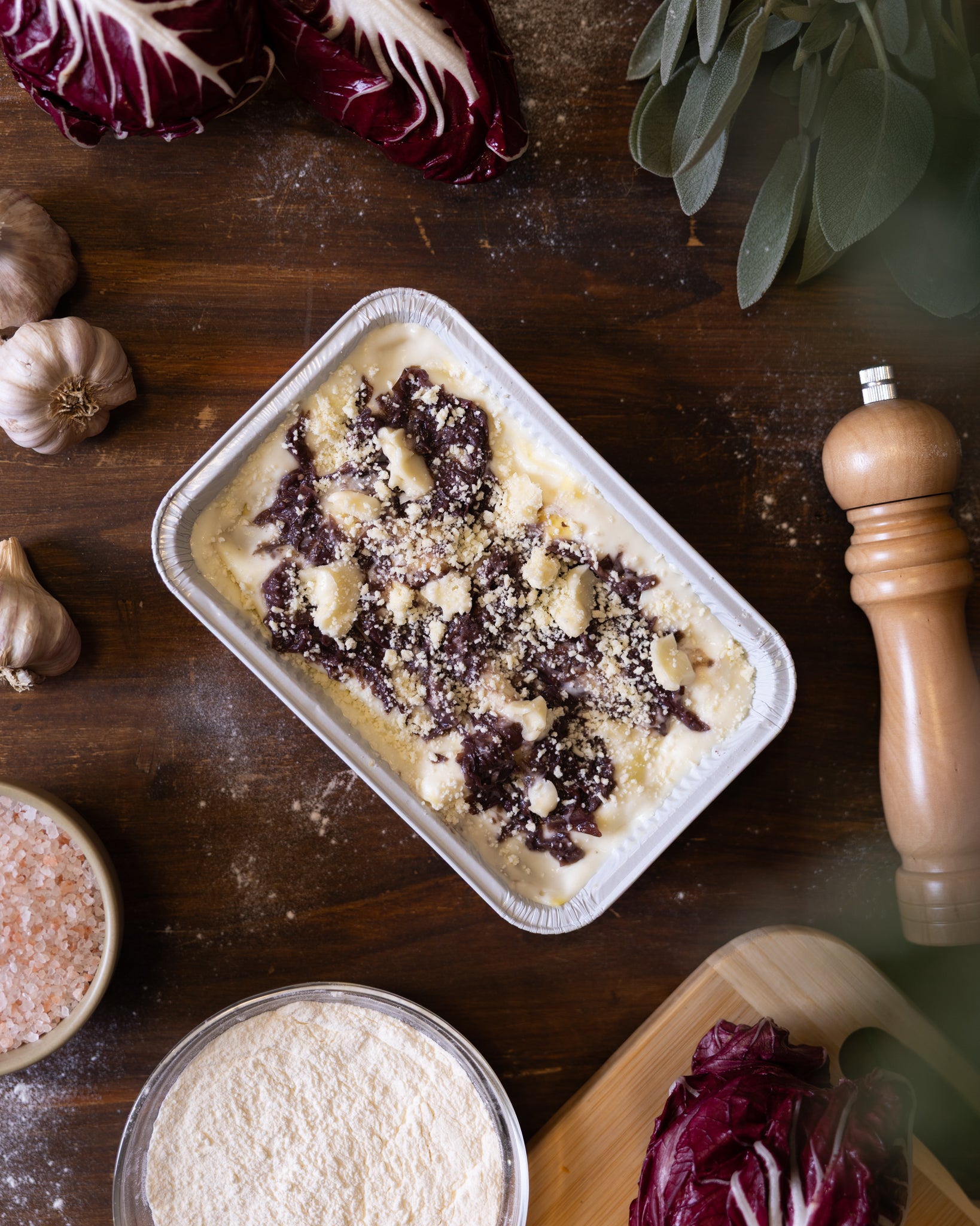Lasagne radicchio e taleggio - 600 g