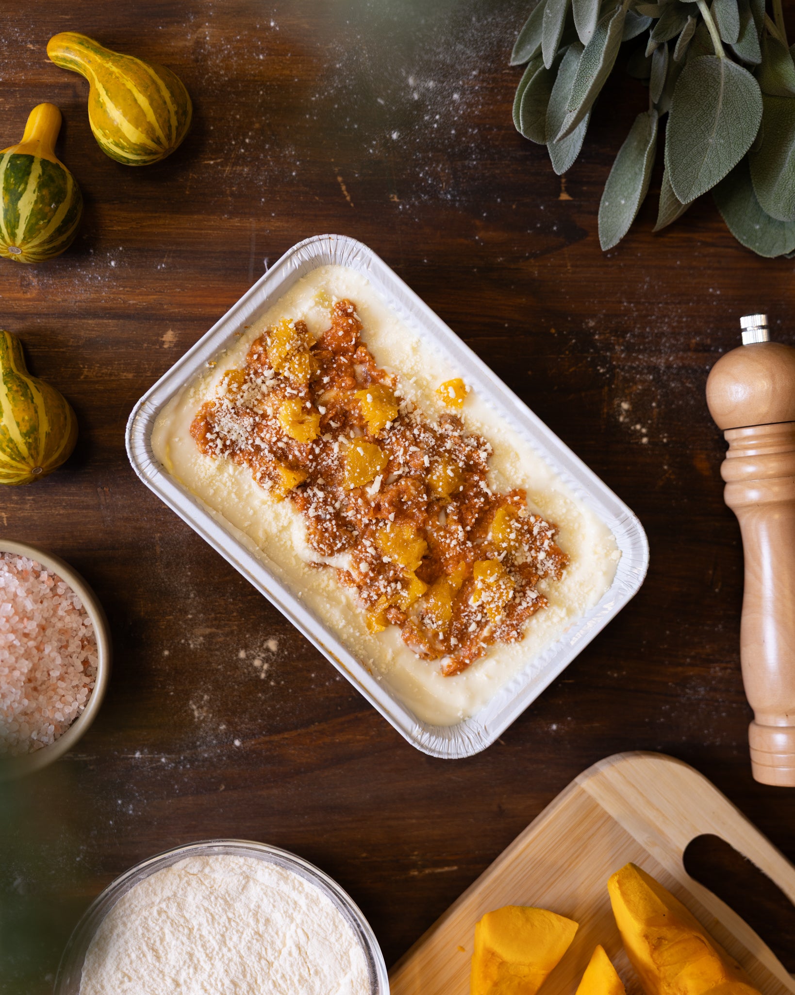 Lasagne zucca e salsiccia - 600 g